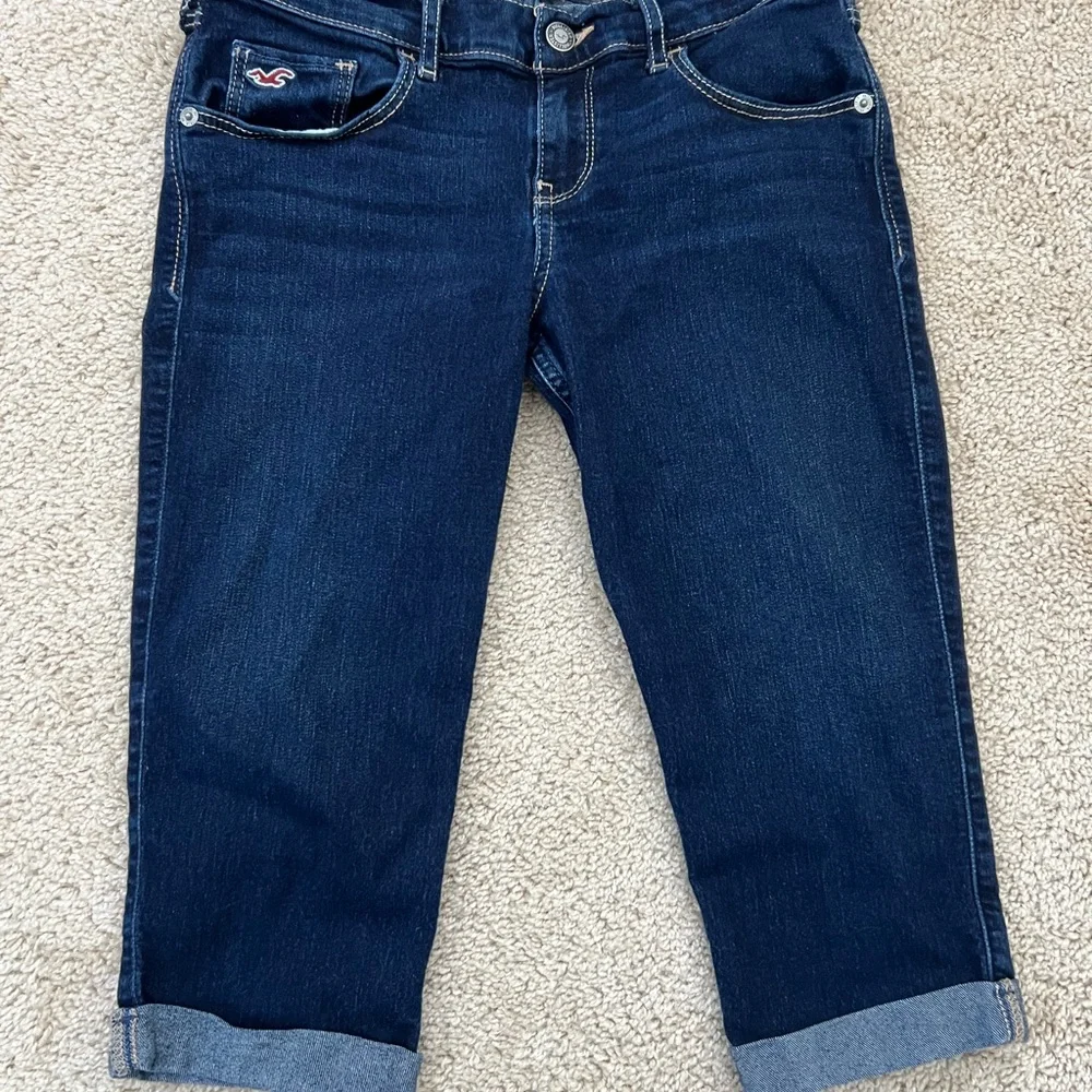 Hollister Skinny Denim Jean Bermuda Capri Size 5 Y2K - Picture 1 of 6
